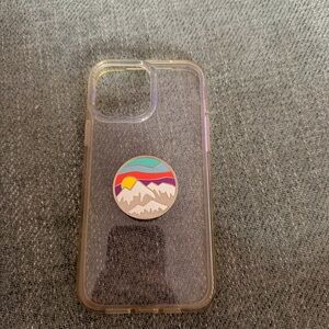 Clear Phone Case with Mountain Design